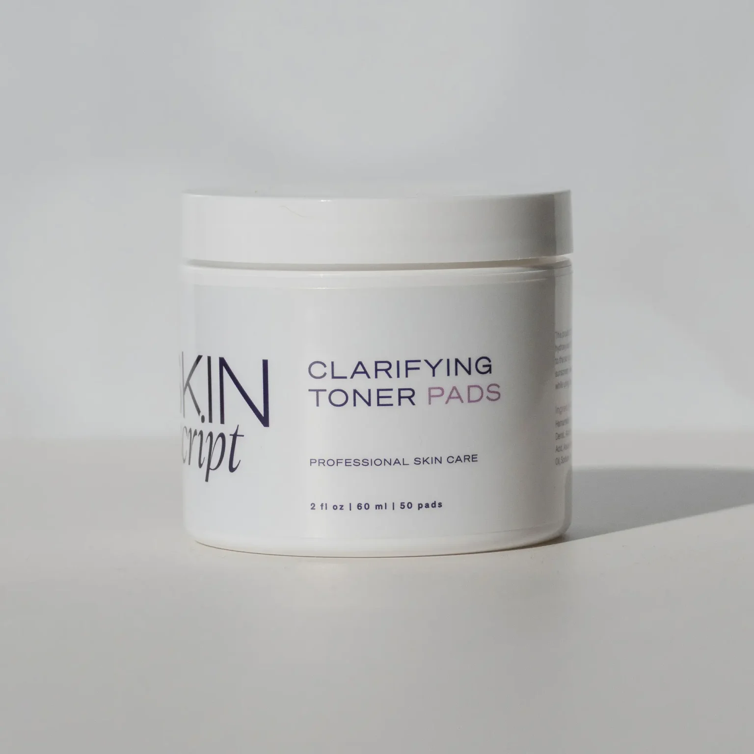 Skin Script Clarifying Toner Pads 2 fl oz jar, 50 pads